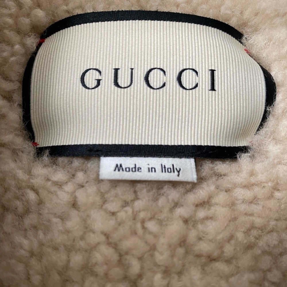 Authentic Shearling GUCCI Embroidered Denim Jacket - Picture 13 of 15
